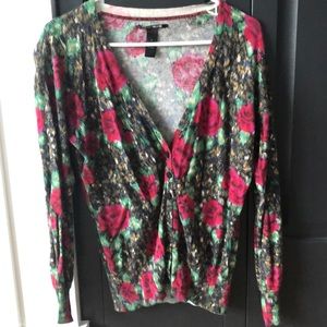 Rose printed lucky brand cardigan